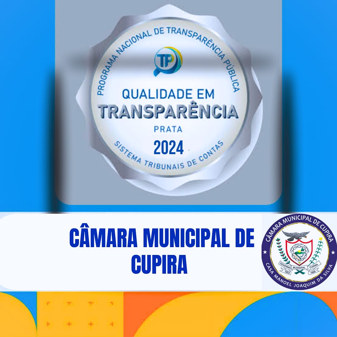 CMARA RECEBE SELO PRATA EM TRANSPARNCIA PBLICA